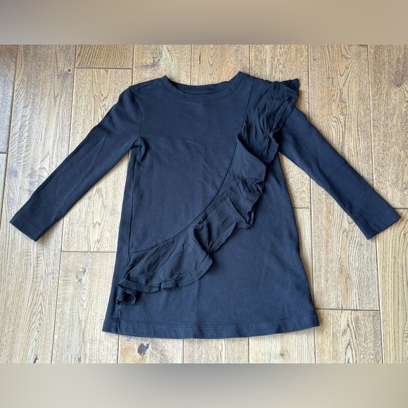 GAP Kids Long Sleeve Black Ruffle Dress size XS (4-5) - Picture 1 of 5